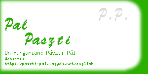 pal paszti business card
